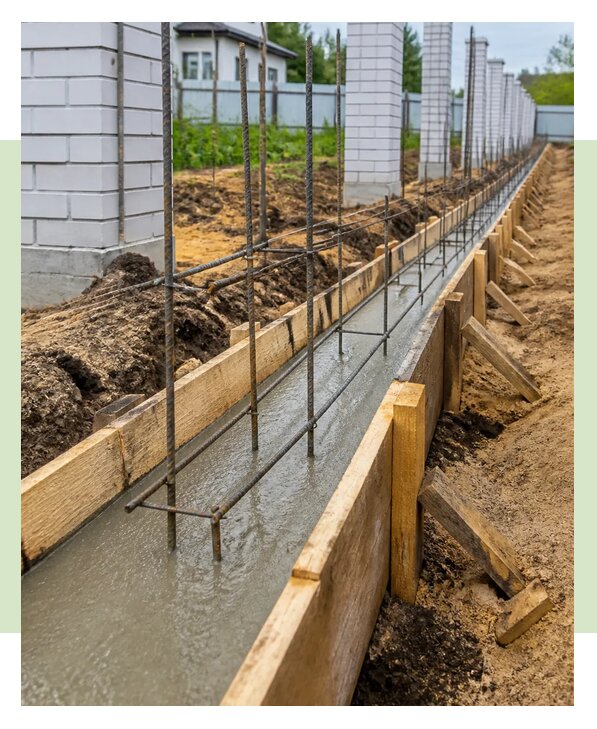 Монолитный фундамент под забор в Дзержинском по цене от 5629 р. | ЗаборЭксеперт-Дзж